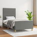 Bed Frame with Headboard Dark Grey 106x203 cm King Single Size Fabric. Available at Crazy Sales for $259.95