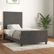 Detailed information about the product Bed Frame with Headboard Dark Grey 106x203 cm King Single Size Velvet