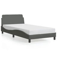 Detailed information about the product Bed Frame with Headboard Dark Grey 107x203 cm Fabric