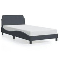 Detailed information about the product Bed Frame with Headboard Dark Grey 107x203 cm Velvet