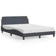 Detailed information about the product Bed Frame with Headboard Dark Grey 137x190 cm Velvet