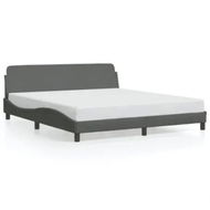 Detailed information about the product Bed Frame with Headboard Dark Grey 183x203 cm King Size Fabric