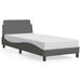 Bed Frame with Headboard Dark Grey 90x190 cm Fabric. Available at Crazy Sales for $149.95