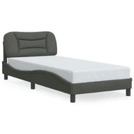 Detailed information about the product Bed Frame with Headboard Dark Grey 90x190 cm Fabric