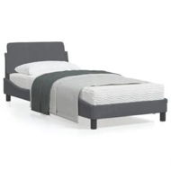 Detailed information about the product Bed Frame with Headboard Dark Grey 90x190 cm Velvet