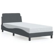 Detailed information about the product Bed Frame with Headboard Dark Grey 90x190 cm Velvet