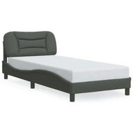 Detailed information about the product Bed Frame with Headboard Dark Grey 92x187 cm Single Size Fabric