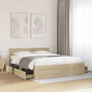 Detailed information about the product Bed Frame with Headboard Sonoma Oak 150x200 cm Engineered Wood