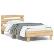 Detailed information about the product Bed Frame with Headboard Sonoma Oak 90x190 cm Engineered wood