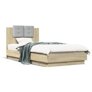 Detailed information about the product Bed Frame with Headboard Sonoma Oak 90x190 cm Engineered Wood