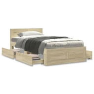 Detailed information about the product Bed Frame with Headboard Sonoma Oak 90x190 cm Engineered Wood