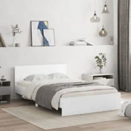 Detailed information about the product Bed Frame with Headboard White 135x190 cm