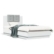 Detailed information about the product Bed Frame with Headboard White 90x190 cm Engineered Wood