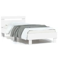 Detailed information about the product Bed Frame with Headboard White 90x190 cm Engineered wood