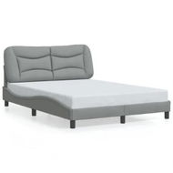 Detailed information about the product Bed Frame with LED Light Dark Grey 137x190 cm Fabric