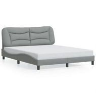 Detailed information about the product Bed Frame with LED Light Dark Grey 152x203 cm Fabric