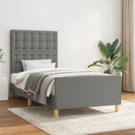 Detailed information about the product Bed Frame without Mattress Dark Grey 107x203 cm King Single Size Fabric