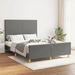 Bed Frame without Mattress Dark Grey 137x187 cm Double Fabric. Available at Crazy Sales for $309.95