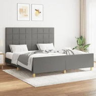 Detailed information about the product Bed Frame without Mattress Dark Grey 152x203 cm Queen Fabric