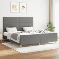 Detailed information about the product Bed Frame without Mattress Dark Grey 152x203 cm Queen Fabric