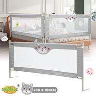 Detailed information about the product Bed Rail Bedrail Kids Side Safety Guard Toddler Child Cot Fence Barrier Queen Adjustable Baby Fall Protection 200x100cm Mesh Double Lock