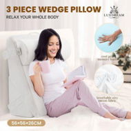 Detailed information about the product Bed Wedge Pillow Set Triangle Sofa Cushion Neck Back Head Knee Support Memory Foam Cool Gel Leg Elevation Pregnancy Side Sleep Adjustable