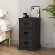 Detailed information about the product Bedside Cabinet Black 39x39x67 cm Engineered Wood