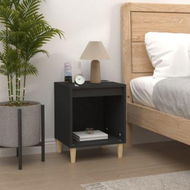 Detailed information about the product Bedside Cabinet Black 40x35x50 Cm Engineered Wood