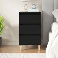 Detailed information about the product Bedside Cabinet Black 40x35x70 cm Engineered Wood