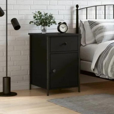 Bedside Cabinet Black 40x42x60 cm Engineered Wood