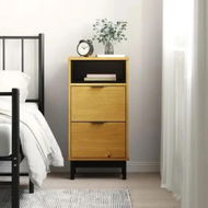 Detailed information about the product Bedside Cabinet FLAM 40x35x80 cm Solid Wood Pine