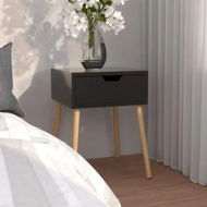 Detailed information about the product Bedside Cabinet High Gloss Black 40x40x56 cm Engineered Wood