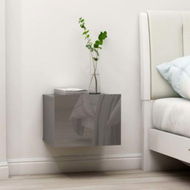 Detailed information about the product Bedside Cabinet High Gloss Grey 40x30x30 Cm Chipboard