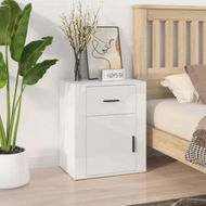 Detailed information about the product Bedside Cabinet High Gloss White 50x36x60 cm Engineered Wood