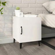 Detailed information about the product Bedside Cabinet High Gloss White Engineered Wood