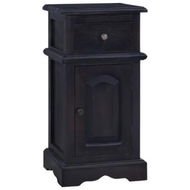 Detailed information about the product Bedside Cabinet Light Black Coffee Solid Mahogany Wood