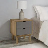 Detailed information about the product Bedside Cabinet OTTA Brown&Grey 45x39x57 cm Solid Wood Pine