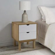 Detailed information about the product Bedside Cabinet OTTA Brown&White 45x39x57cm Solid Wood Pine