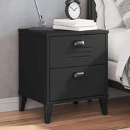 Detailed information about the product Bedside Cabinet VIKEN Black Engineered Wood