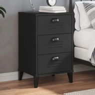 Detailed information about the product Bedside Cabinet VIKEN Black Engineered Wood