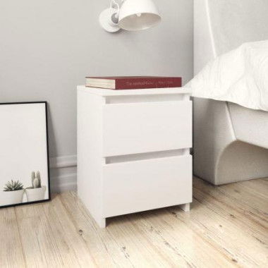 Bedside Cabinet White 30x30x40 Cm Chipboard