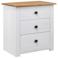 Detailed information about the product Bedside Cabinet White 46x40x57 Cm Pinewood Panama Range