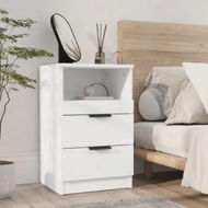 Detailed information about the product Bedside Cabinet White Engineered Wood