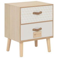 Detailed information about the product Bedside Cabinet With 2 Drawers 40x30x49.5 Cm Solid Pine Wood