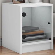 Detailed information about the product Bedside Cabinet with Glass Door White 35x37x42 cm