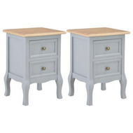 Detailed information about the product Bedside Cabinets 2 Pcs Grey 35x30x49 Cm MDF