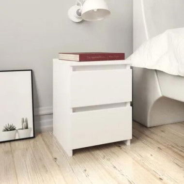 Bedside Cabinets 2 pcs White 30x30x40 cm Chipboard