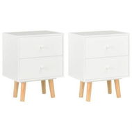 Detailed information about the product Bedside Cabinets 2 Pcs White 40x30x50 Cm Solid Pinewood