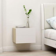 Detailed information about the product Bedside Cabinets 2 Pcs White And Sonoma Oak 40x30x30 Cm Chipboard