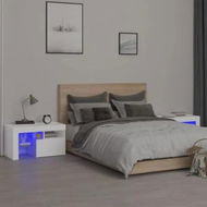 Detailed information about the product Bedside Cabinets 2 pcs with LED Lights White 70x36.5x40 cm